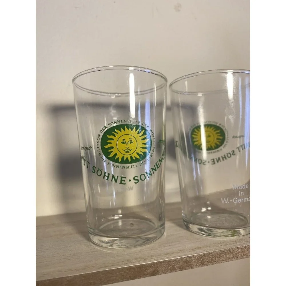 2 Schmitt Sohne Sonnenqualitat Mosel Shot Glass Approx 2 5/8” Tall WEST GERMANY